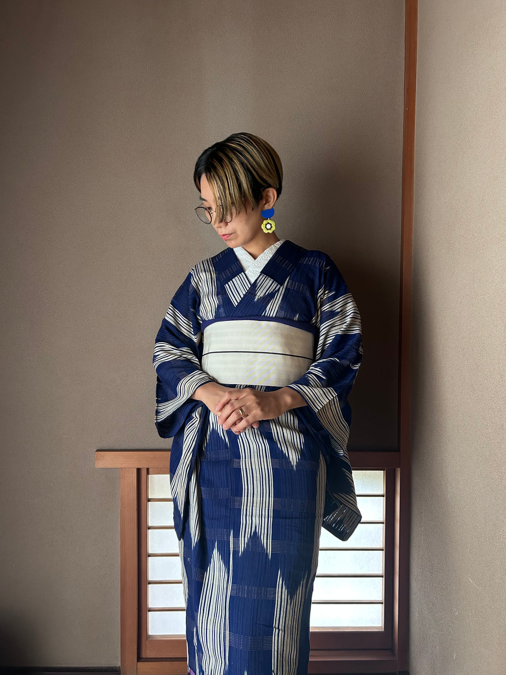 半襦袢 オフホワイト《菊の輪2》9月下旬発送